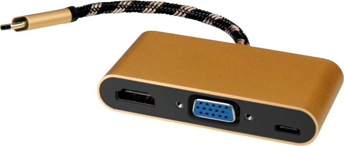 Roline USB-C® / HDMI Adapterkabel USB-C®-kontakt, HDMI-A uttag 0.10 m Flerfärgad 12.03.3155 USB-C®-skärmkabel