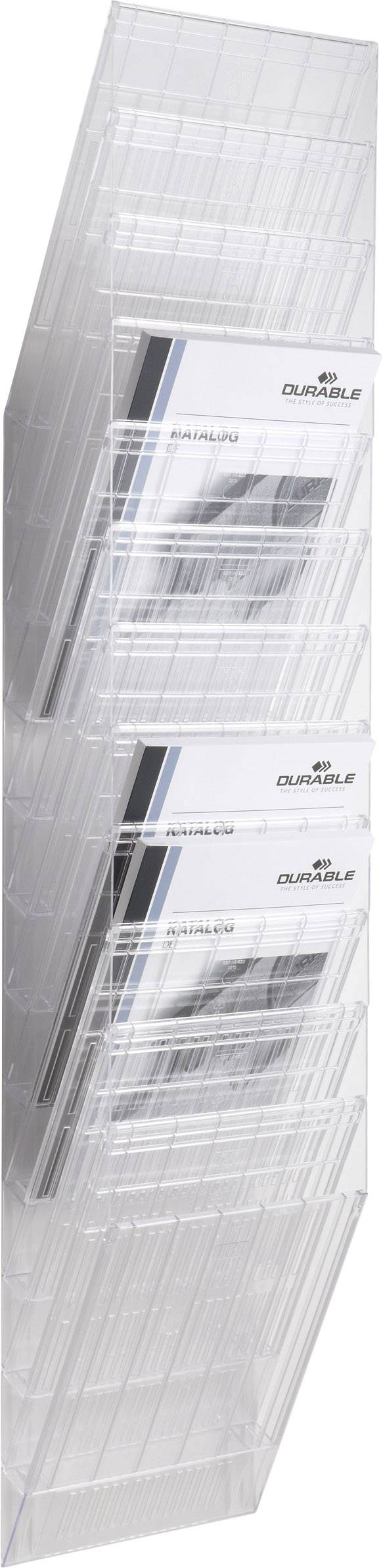 Durable FLEXXIBOXX 12 A4 1709763400 Prospekthållare Transparent DIN A4 hög Ytantal 12 1 set (B x H x D) 242 x 1115 x 135