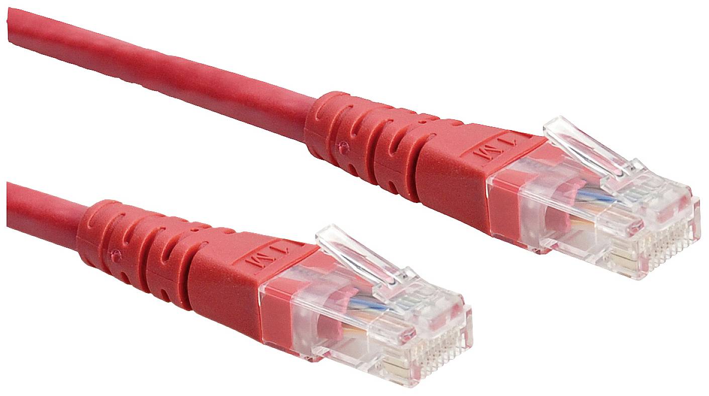 Roline 21.15.0924 RJ45 Nätverkkabel, Patchkabel CAT 6 U/UTP 1.50 m Röd (klar) oskärmad 1 st