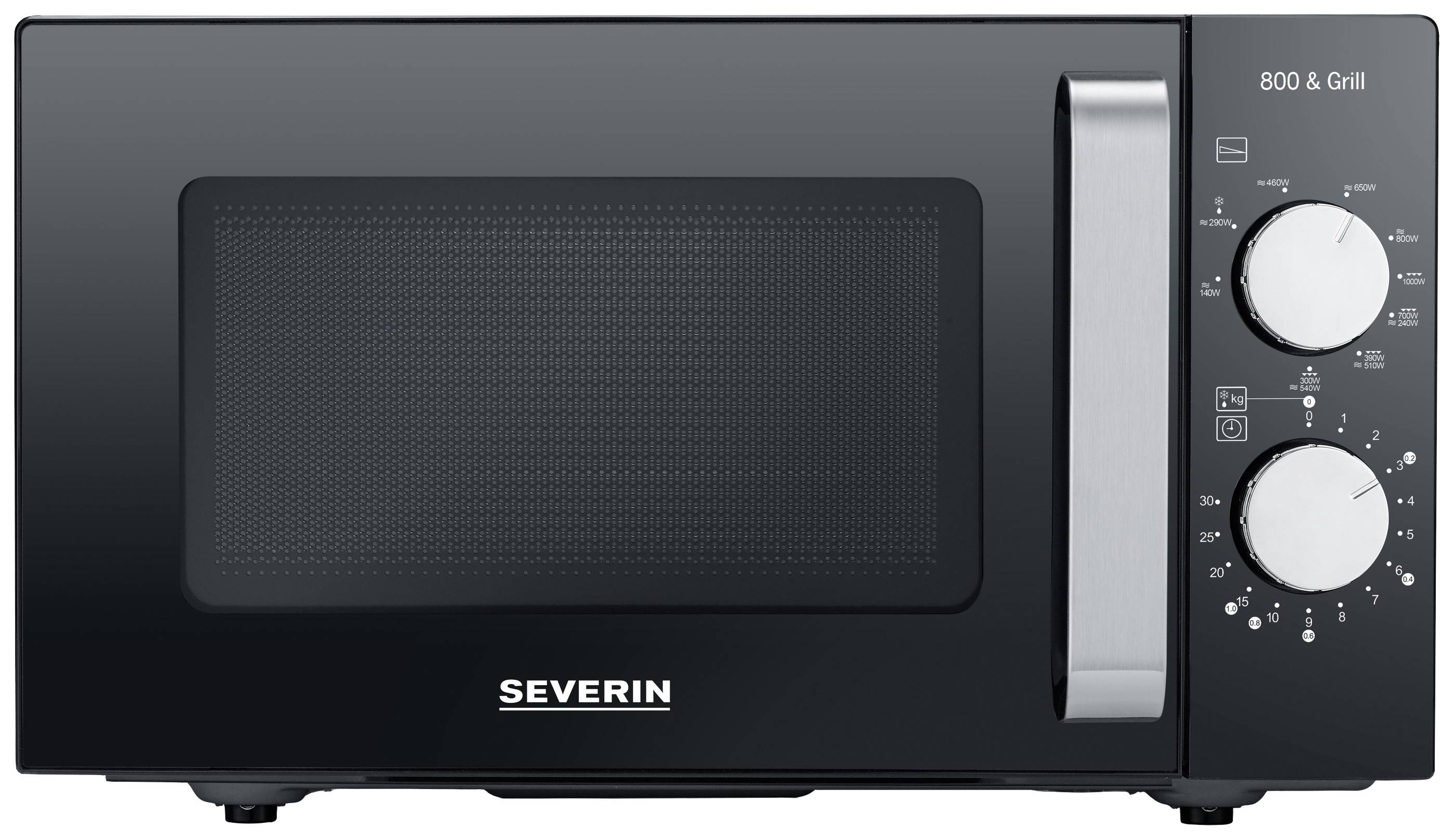 Severin MW 7762 Mikrovågsugn Svart, Rostfritt stål 800 W Grillfunktion