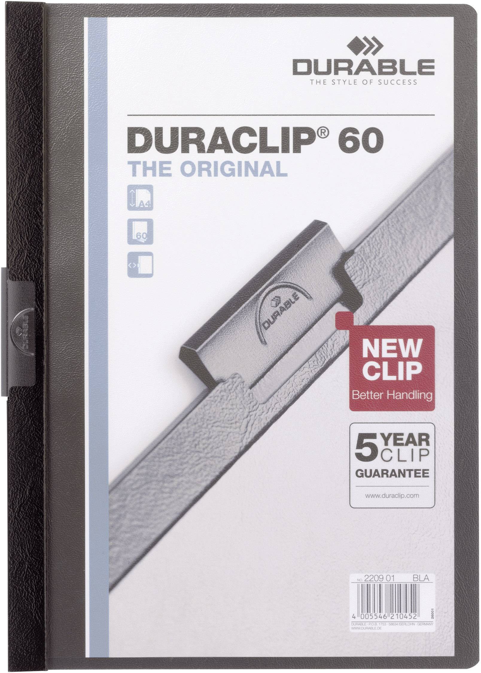 Durable DURACLIP 60 – 2209 220901 DIN A4 Svart