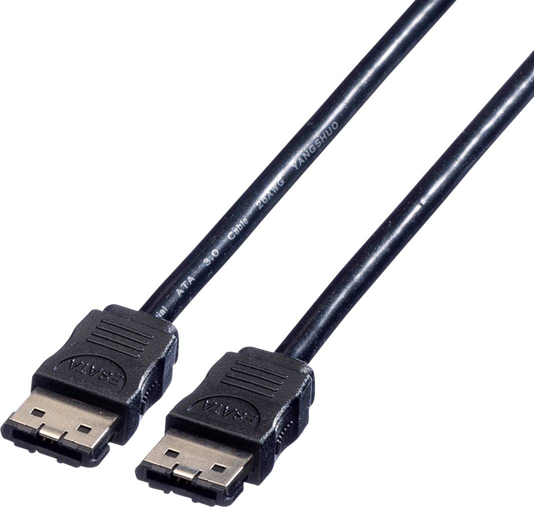 Roline PC Anslutningskabel [1x eSATA-hane 7-pol – 1x eSATA-hane 7-pol] 1.00 m Svart