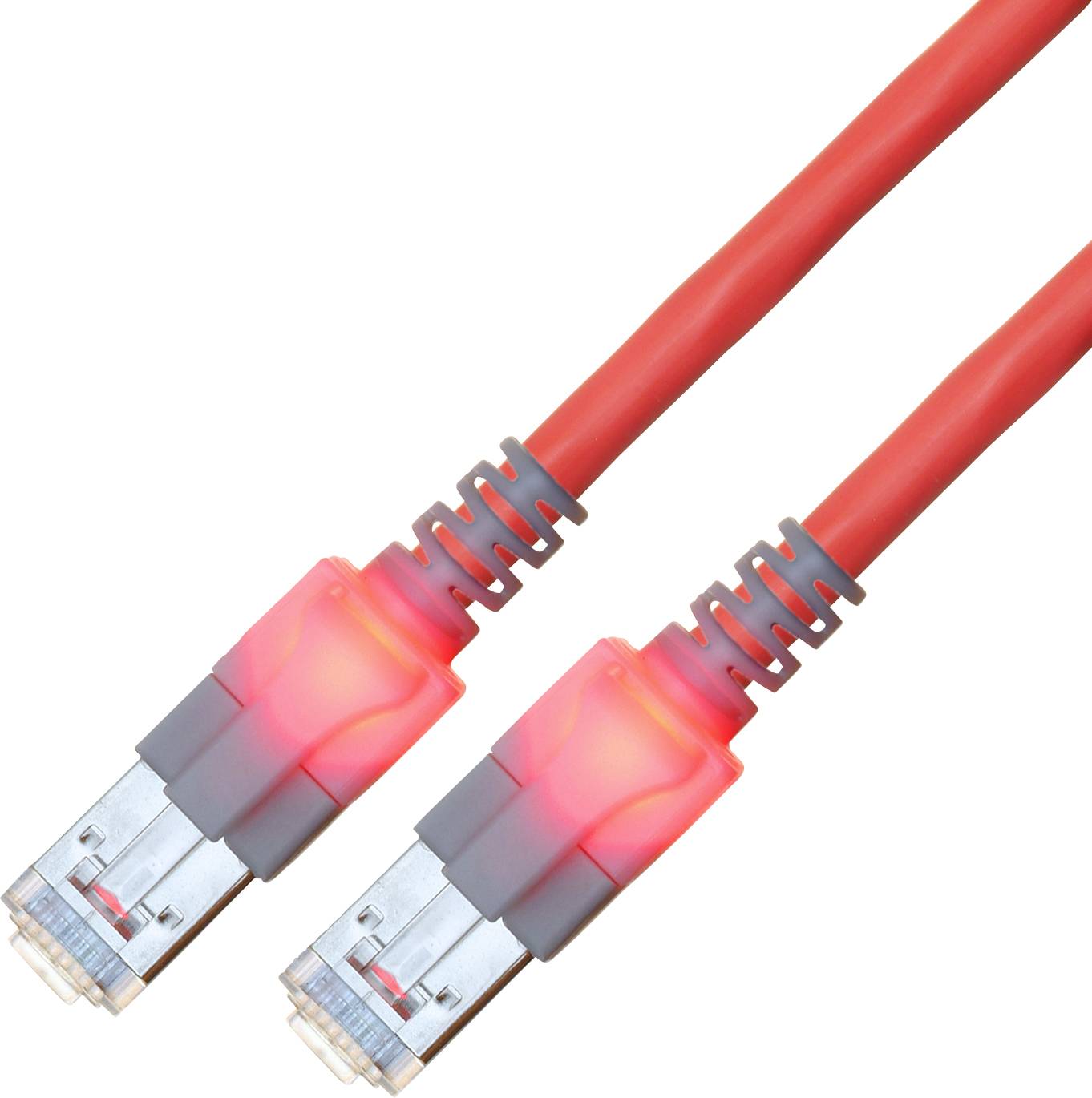 Easylan CS1ORCDCD0070 RJ45 Nätverkkabel, Patchkabel CAT 6 S/FTP 7.00 m Röd (klar) dubbelt skärmad, Halogenfri, Flamskydd