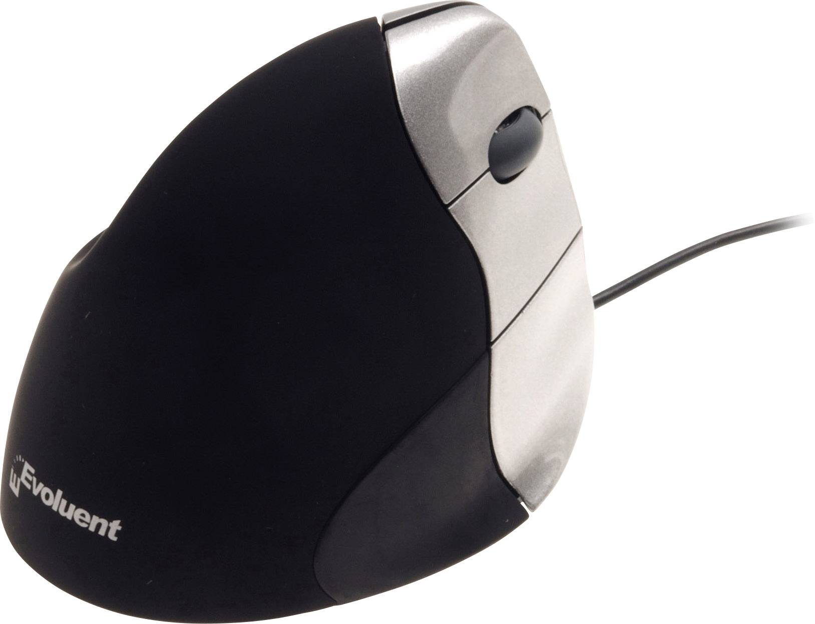 Evoluent VerticalMouse 3 Ergonomisk mus USB Optisk Svart, Silver 5 Knappar 2600 dpi Ergonomisk
