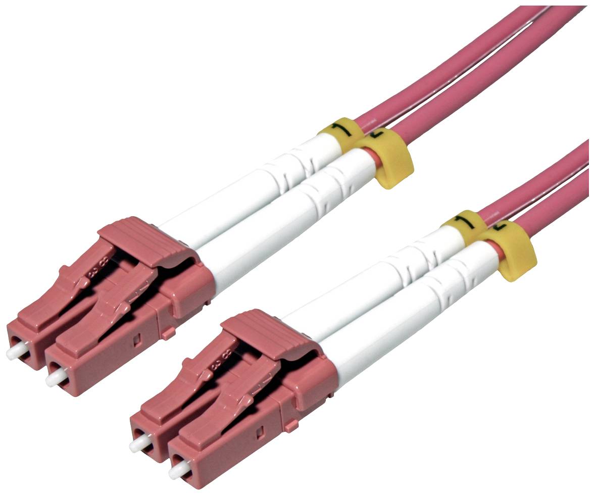 Roline 21.15.8611 Fiberoptik LWL Anslutningskabel 2.00 m Violett [2x LC-stiftdon – 2x LC-stiftdon] Multimode OM4