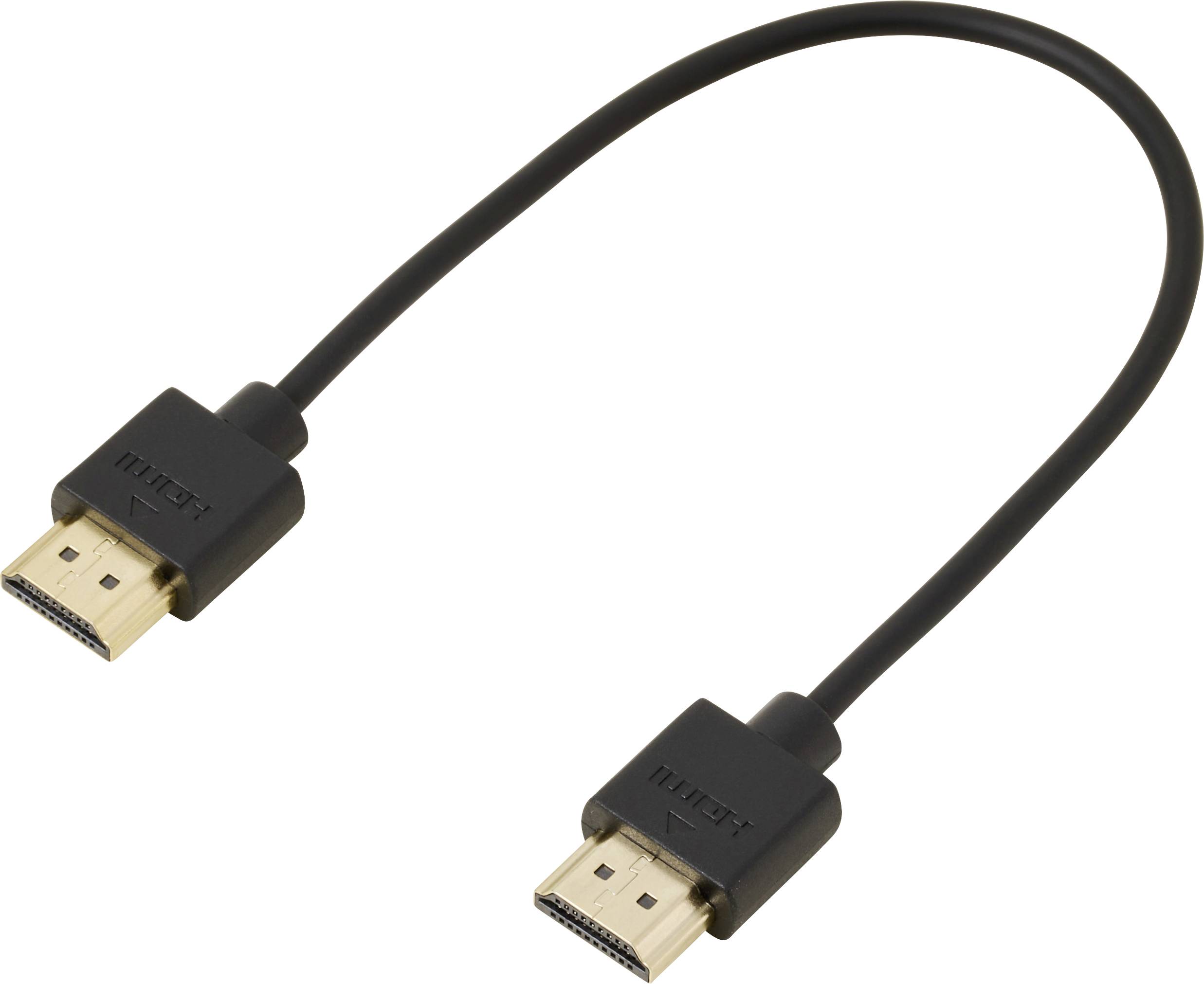 SpeaKa Professional HDMI Anslutningskabel HDMI-A-kontakt, HDMI-A-kontakt 0.20 m Svart SP-9076308 4K UHD, Audio Return Ka