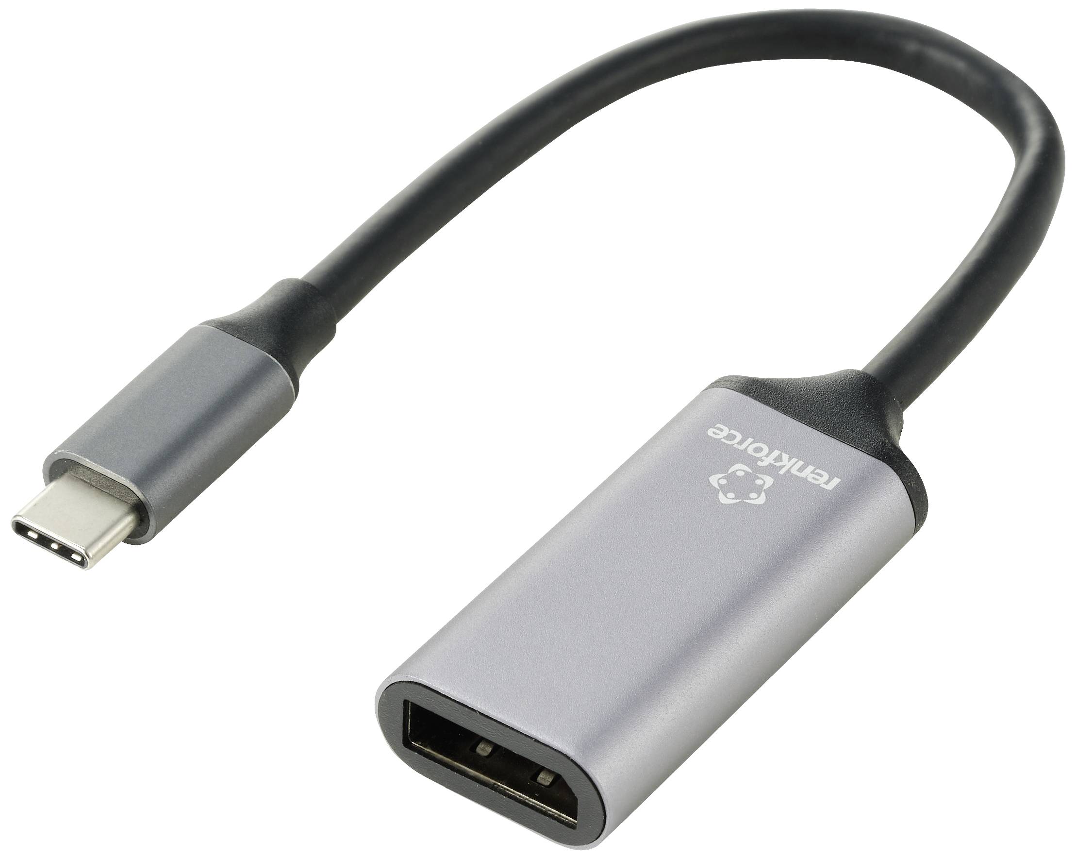 Renkforce USB-C® / DisplayPort Adapterkabel USB-C®-kontakt, DisplayPort-uttag 0.15 m Svart RF-5397866 dubbelt skärmad US