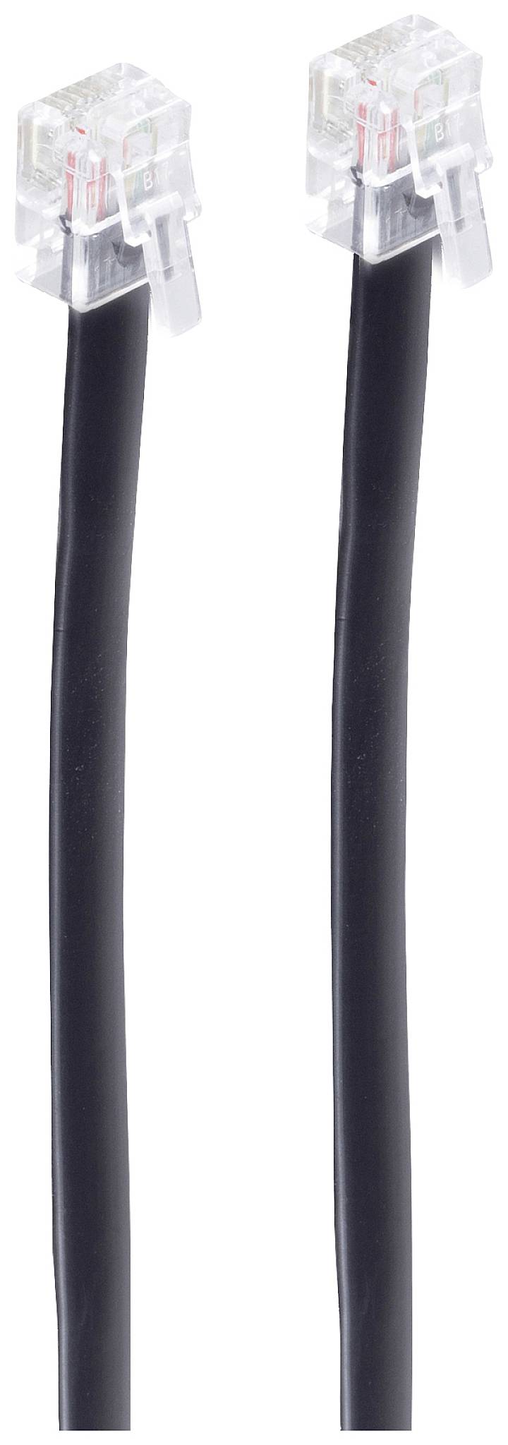 Shiverpeaks Telefon Anslutningskabel [1x RJ12 hane 6p6c – 1x RJ12 hane 6p6c] 6 m Svart