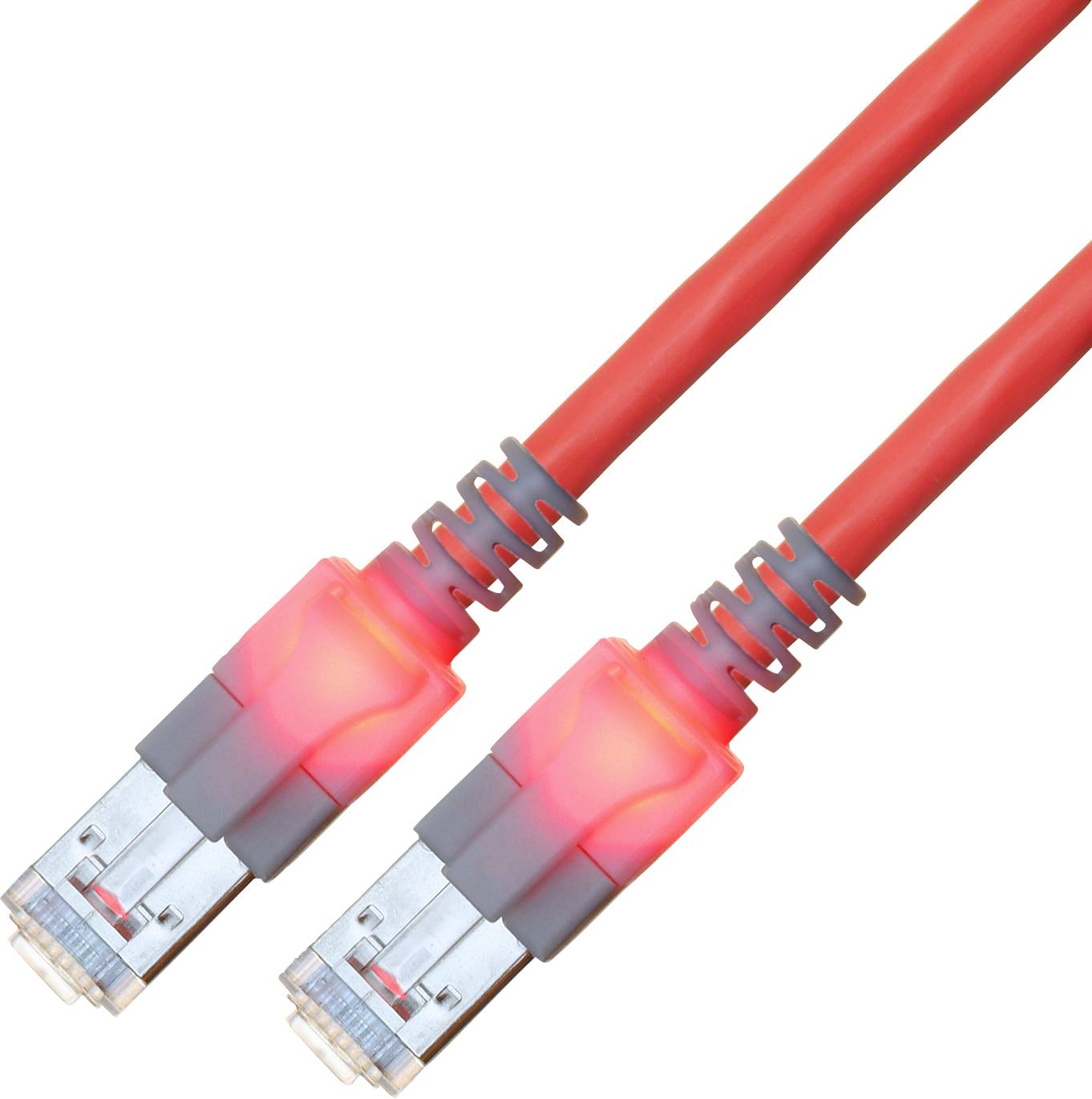 Easylan CS1ORCDCD0030 RJ45 Nätverkkabel, Patchkabel CAT 6 S/FTP 3.00 m Röd (klar) dubbelt skärmad, Halogenfri, Flamskydd