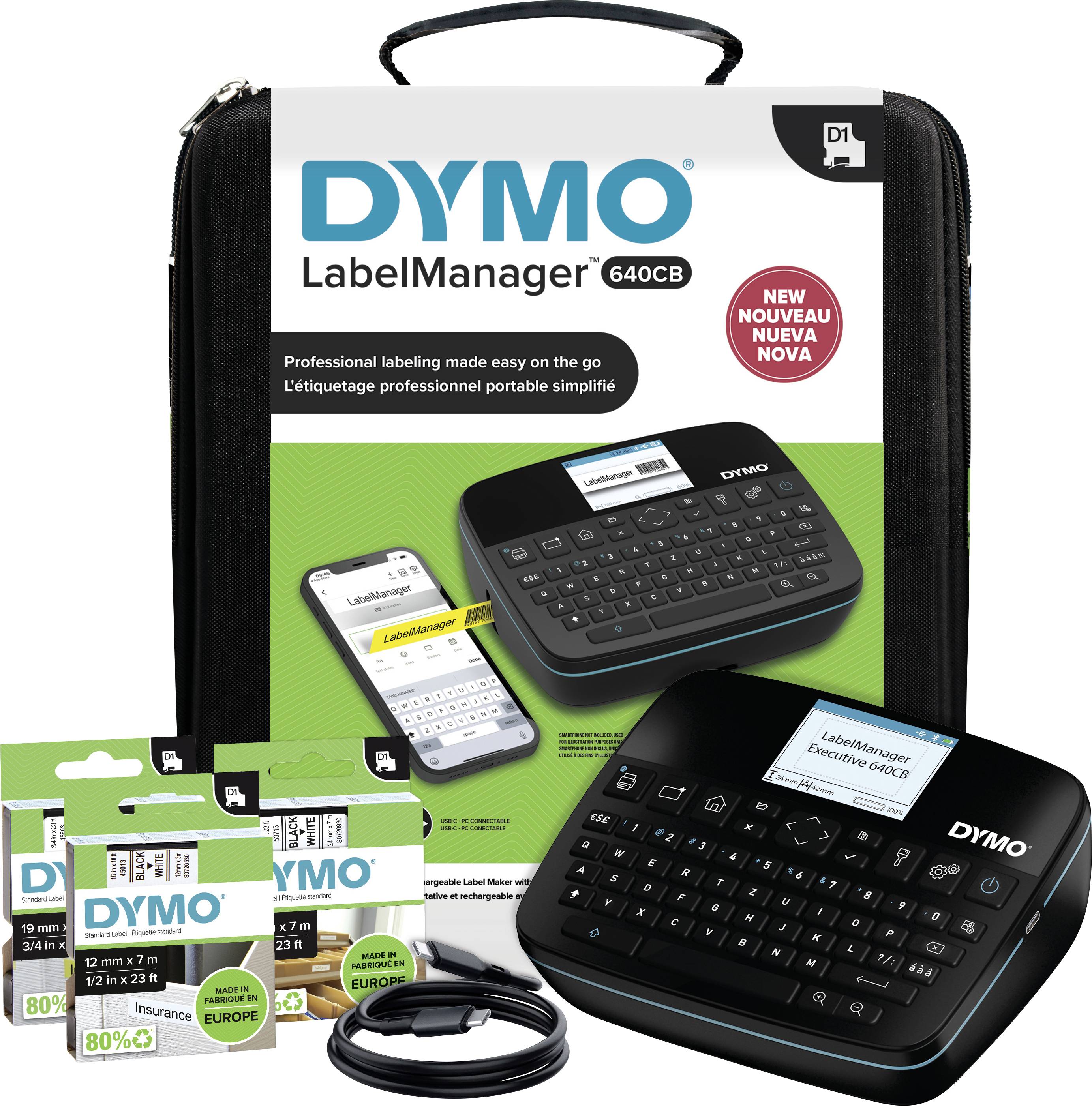 DYMO LabelManager Etikettskrivare Lämplig för tejp: D1 6 mm, 9 mm, 12 mm, 19 mm, 24 mm