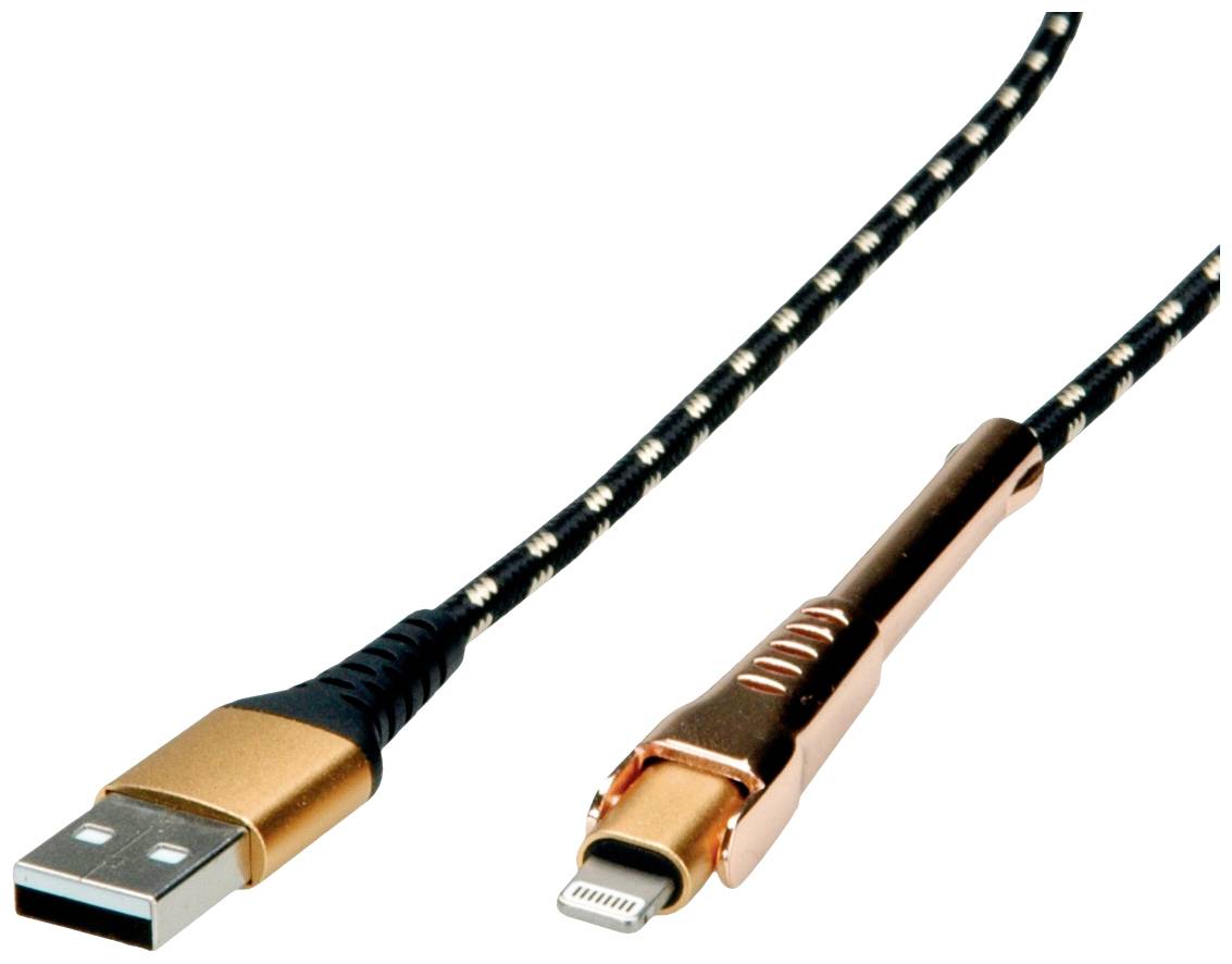 Roline USB-kabel USB 2.0 USB-A kontakt, Apple Lightning kontakt 1.00 m Flerfärgad Skärmad 11.02.8923