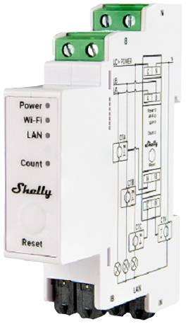 Shelly Shelly Pro 3EM 120A Strömmätare Wi-Fi, Bluetooth