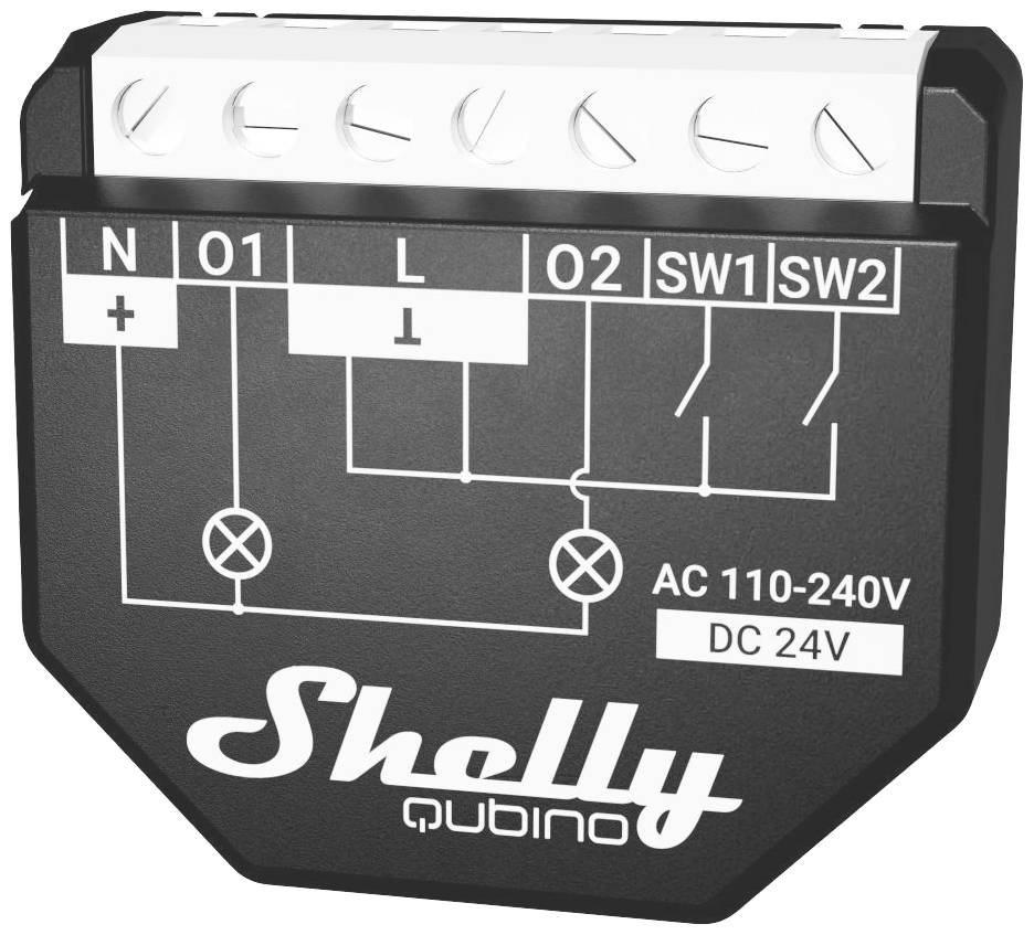 Shelly Shelly Qubino Wave 2PM Strömbrytare Z-Wave, Z-Wave+