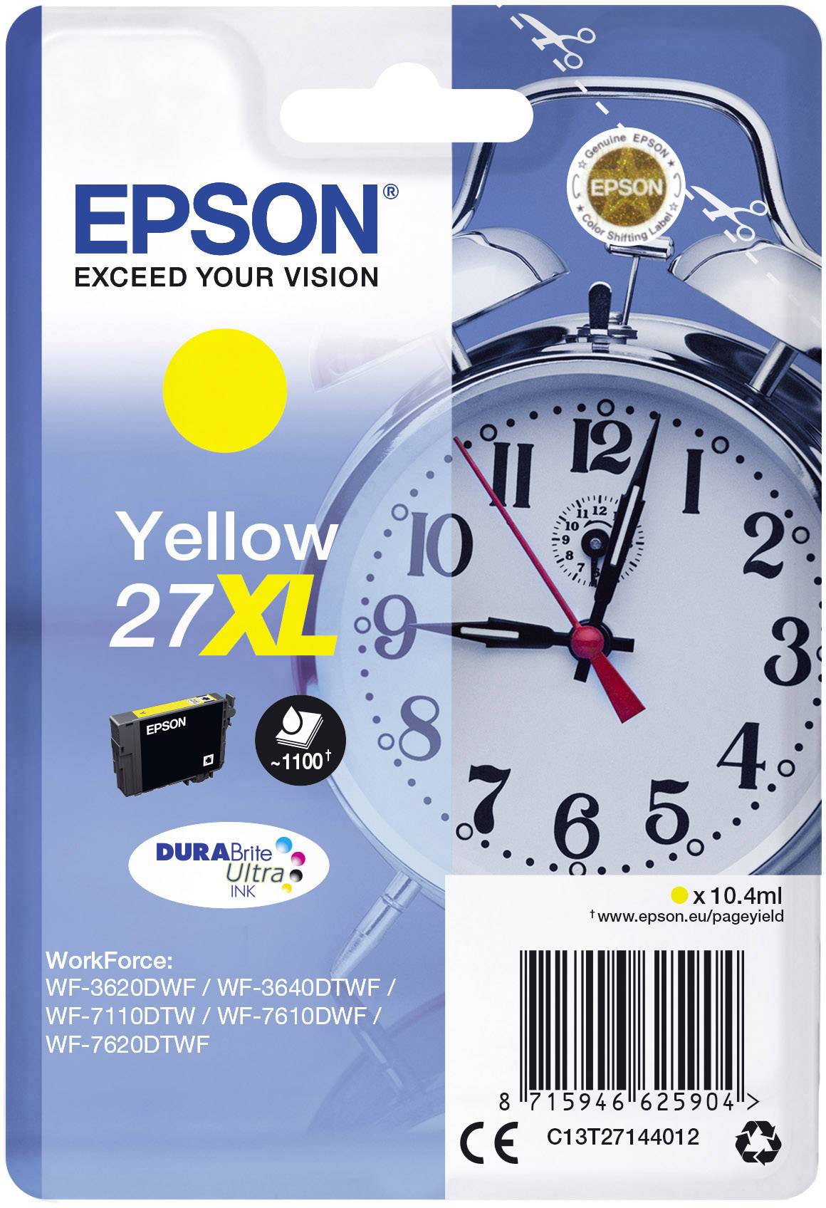 Epson Bläck 27XL Original Gul C 13 T 27144012