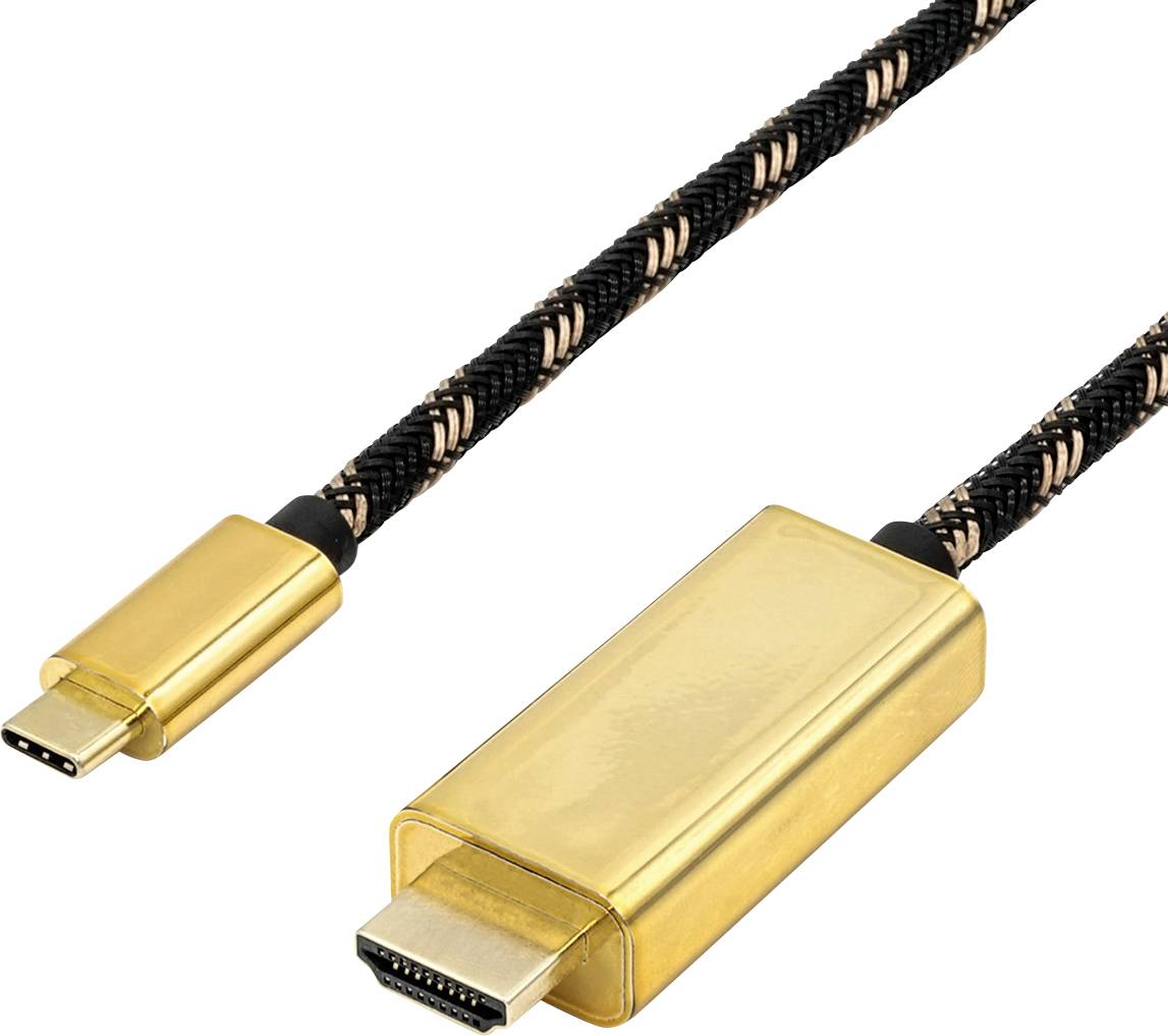 Roline USB-C® / HDMI Adapterkabel USB-C®-kontakt, HDMI-A-kontakt 1.00 m Flerfärgad 11.04.5844 USB-C®-skärmkabel