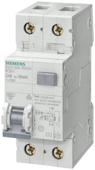 Siemens 5SU13567GV06 Jordfelsbrytare/Säkerhetsbrytare 6 A