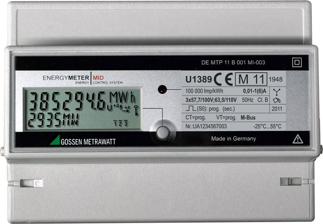 Gossen Metrawatt U1387-V012 U1387-V012 Elmätare 3-fas digital 5 A MID-konform: Ja 1 st