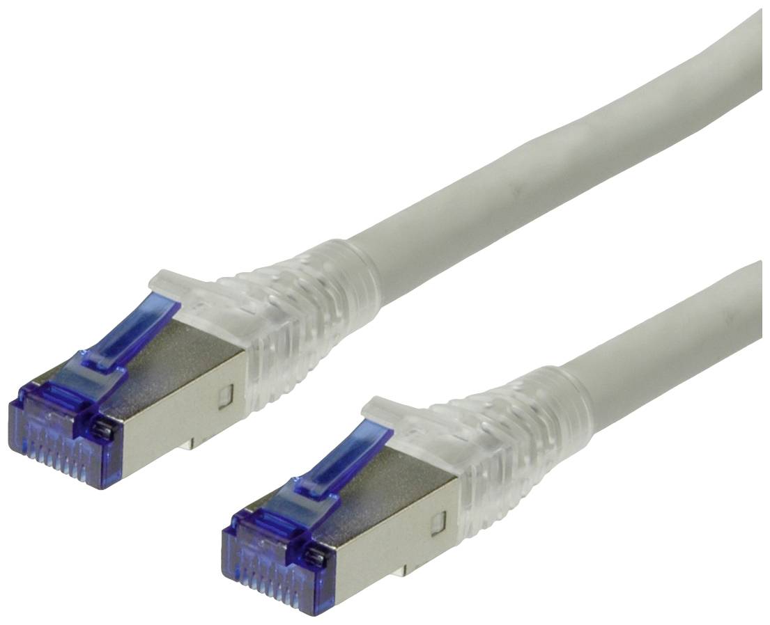 Roline 21.15.0878 RJ45 Nätverkkabel, Patchkabel CAT 6A S/FTP 70.00 m Grå dubbelt skärmad, Massiv tråd, Flamskyddsmedel 1