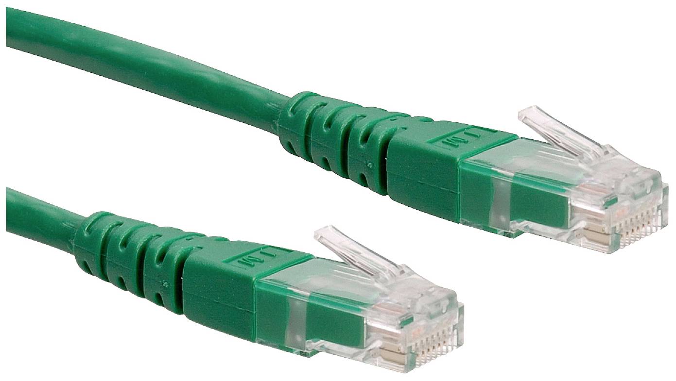Roline 21.15.0926 RJ45 Nätverkkabel, Patchkabel CAT 6 U/UTP 1.50 m Grön oskärmad 1 st