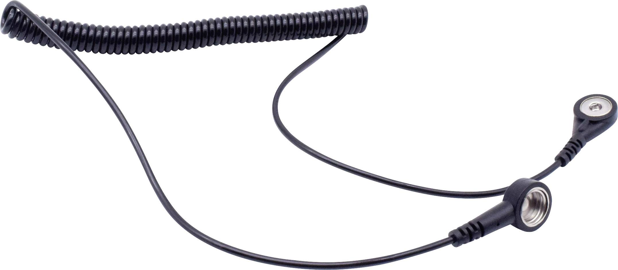 Quadrios ESD-jordningskabel 1.80 m Tryckknapp 10 mm, Tryckknapp 4 mm