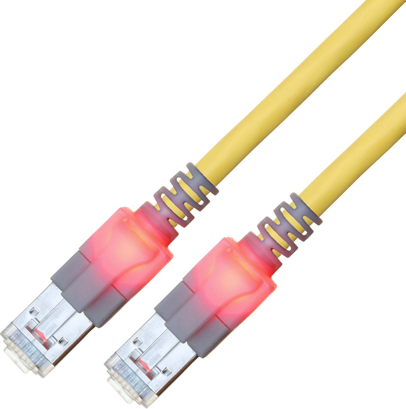 Easylan CS1OYCDCD0005 RJ45 Nätverkkabel, Patchkabel CAT 6 S/FTP 0.50 m Gul dubbelt skärmad, Halogenfri, Flamskyddsmedel
