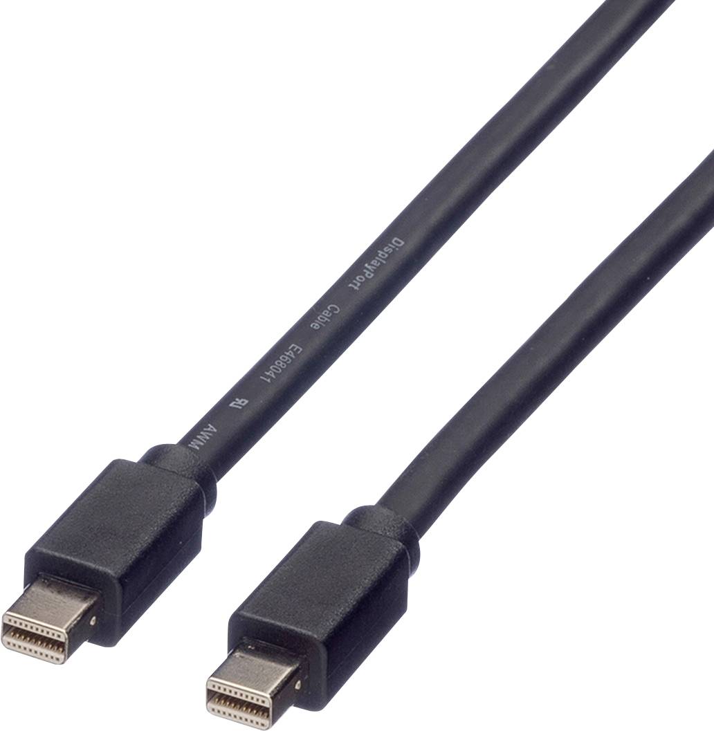 Roline DisplayPort Anslutningskabel Mini DisplayPort-kontakt, Mini DisplayPort-kontakt 2.00 m Svart 11.04.5640 Skärmad D