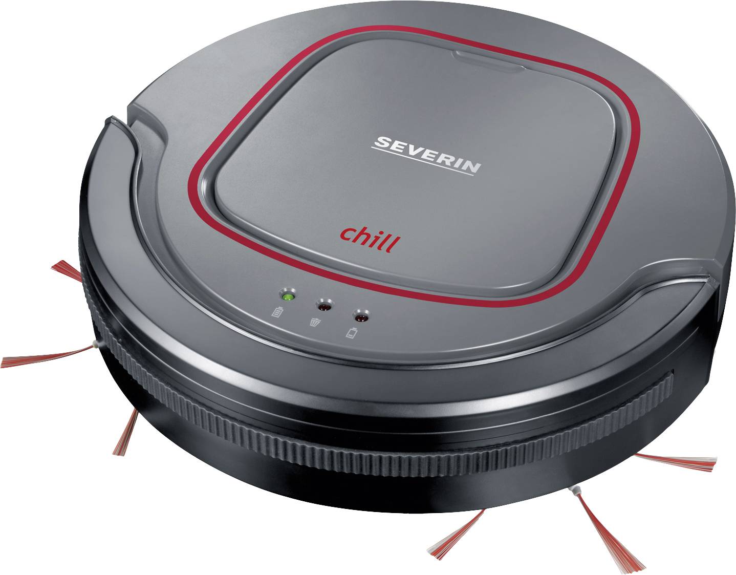 Severin RB 7025 Robotdammsugare Platinagrå, Granatröd, Svart inkl. batteri