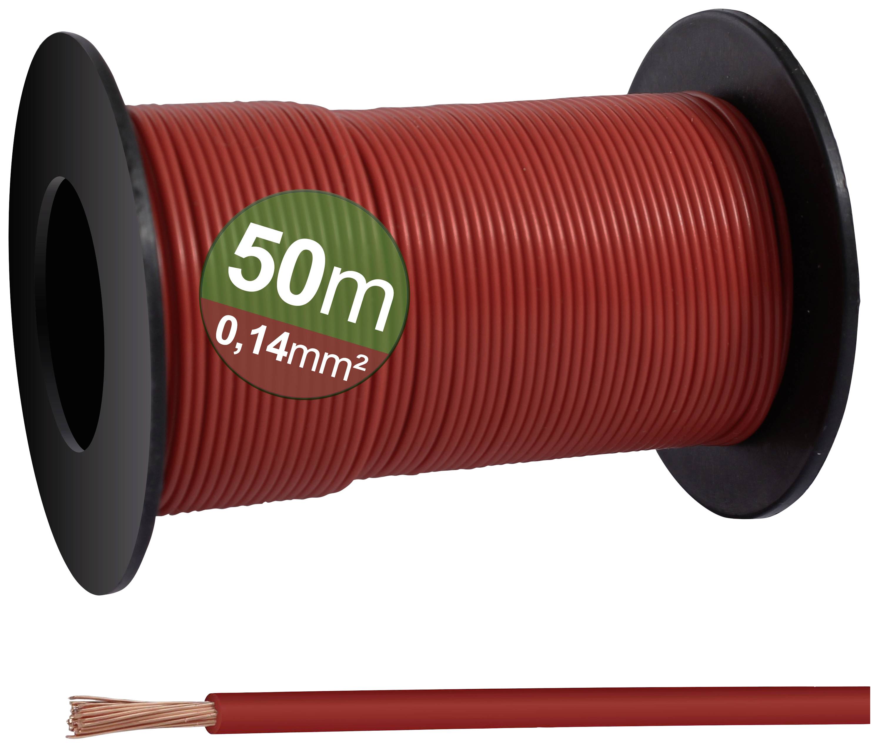 Quadrios 23CW020 Enkelledare 0.14 mm² Röd 50 m