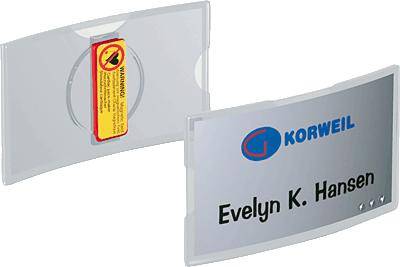 Durable namnskylt konvex med magnet/8123-19 färglös magnetlås inneh. 25 st.