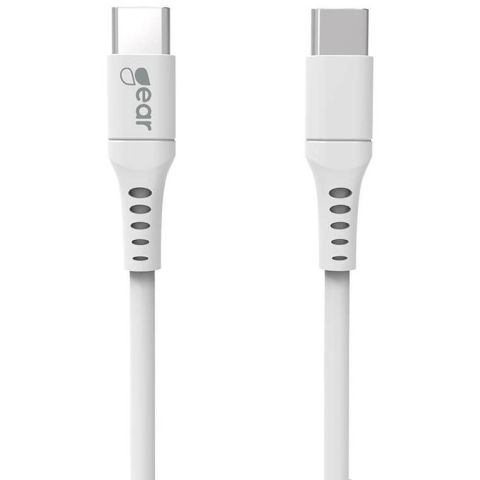 Gear 665105 Laddkabel USB-C till USB-C 2.0, 1 m, vit