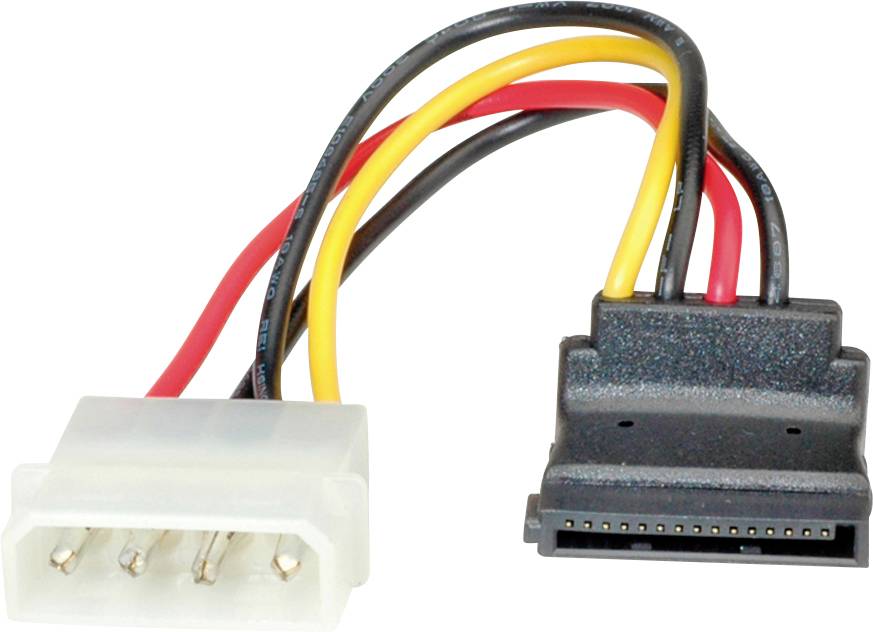 Roline PC Anslutningskabel [1x Molex 4-pol hane – 1x SATA-strömkontakt hane 15-pol] 0.10 m Flerfärgad