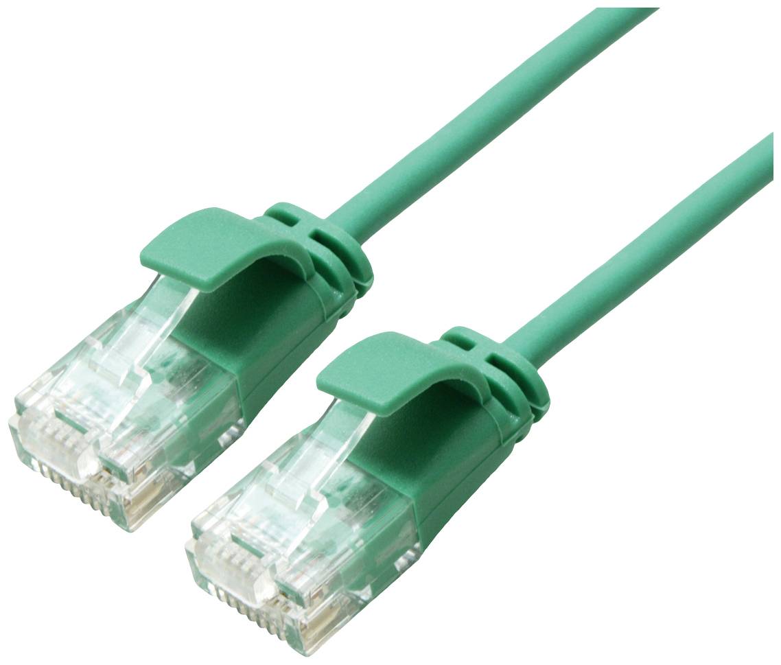 Roline 21.15.3936 RJ45 Nätverkkabel, Patchkabel CAT 6A U/UTP 3.00 m Grön oskärmad, Halogenfri, Flamskyddsmedel 1 st
