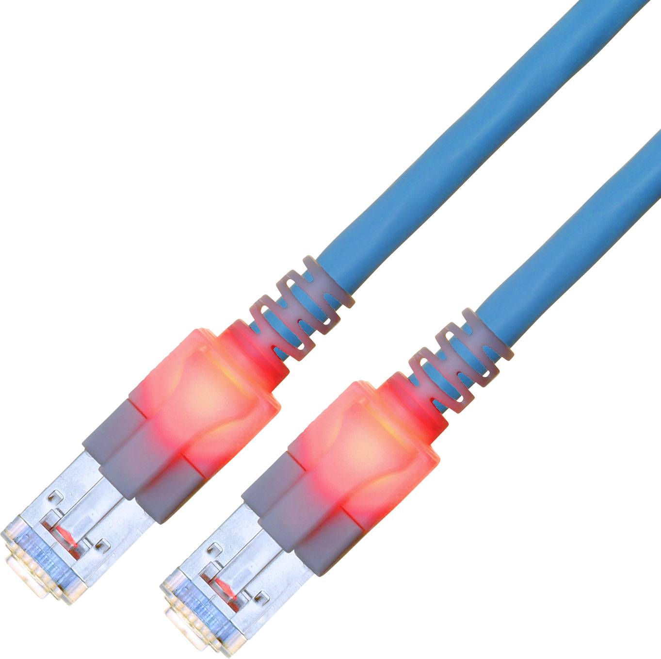 Easylan CS1OBCDCD0100 RJ45 Nätverkkabel, Patchkabel CAT 6 S/FTP 10.00 m Blå dubbelt skärmad, Halogenfri, Flamskyddsmedel