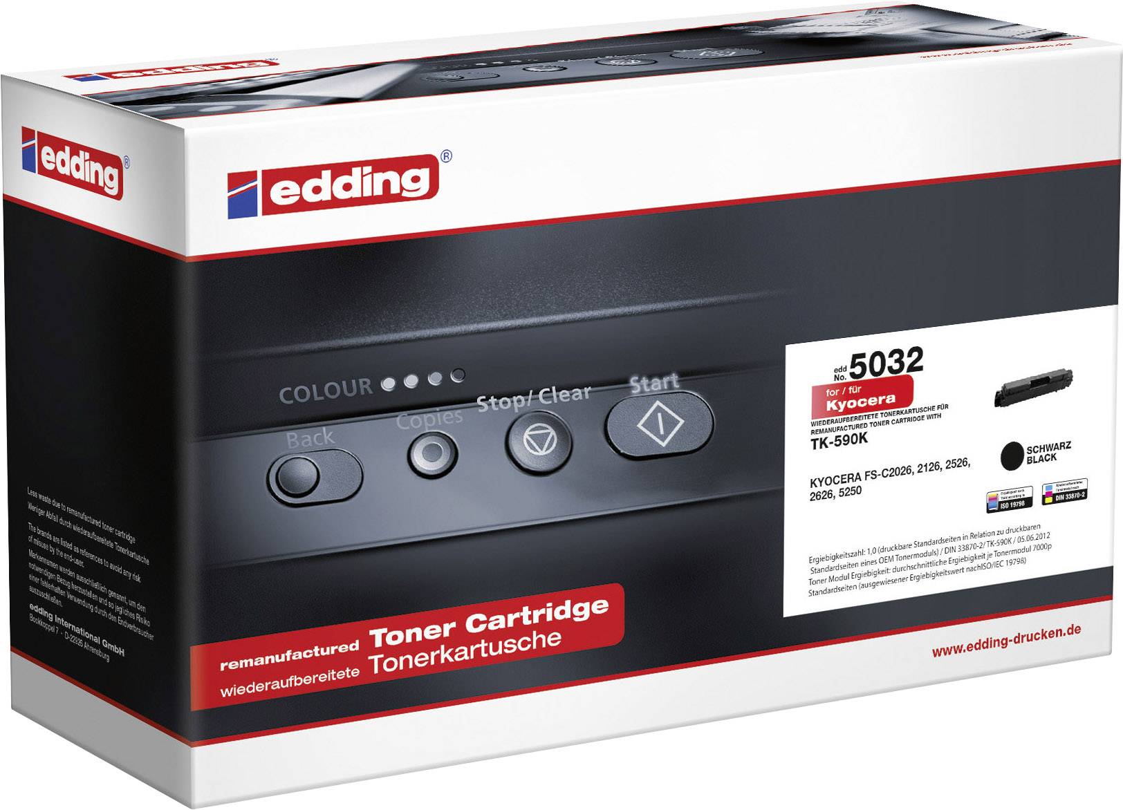Edding Toner Ersätter Kyocera TK-590K Kompatibel Svart 7000 sidor edding 5032 18-5032