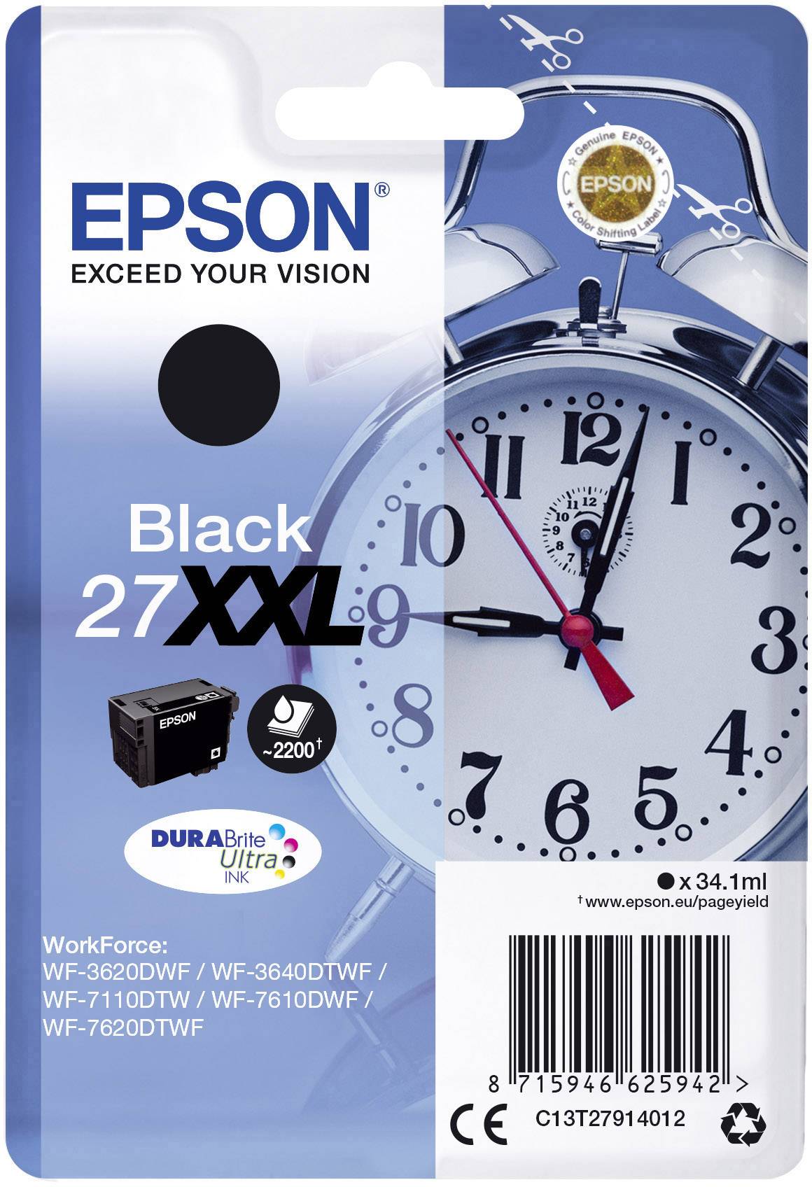 Epson Bläck 27XXL Original Svart C13T27914012