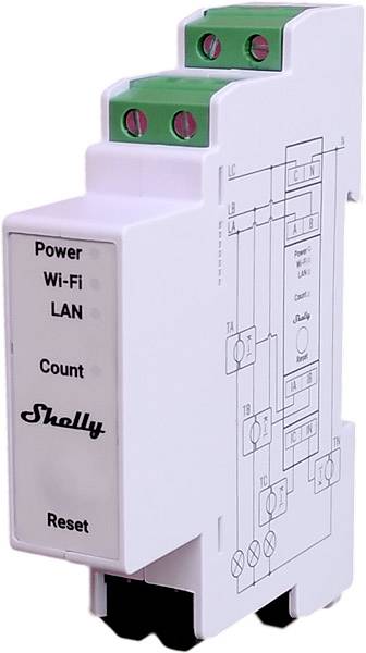 Shelly Shelly Pro 3EM 400A Strömmätare Bluetooth, Wi-Fi