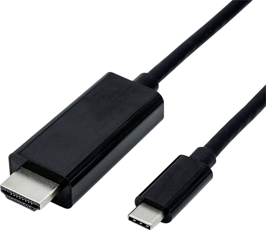 Roline USB-C® / HDMI Adapterkabel USB-C®-kontakt, HDMI-A-kontakt 5.00 m Svart 11.04.5843 USB-C®-skärmkabel