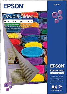 Epson Double-Sided Matte Paper C13S041569 Fotopapper DIN A4 178 G/m² 50 ark Båda sidorna skrivbara, Matt