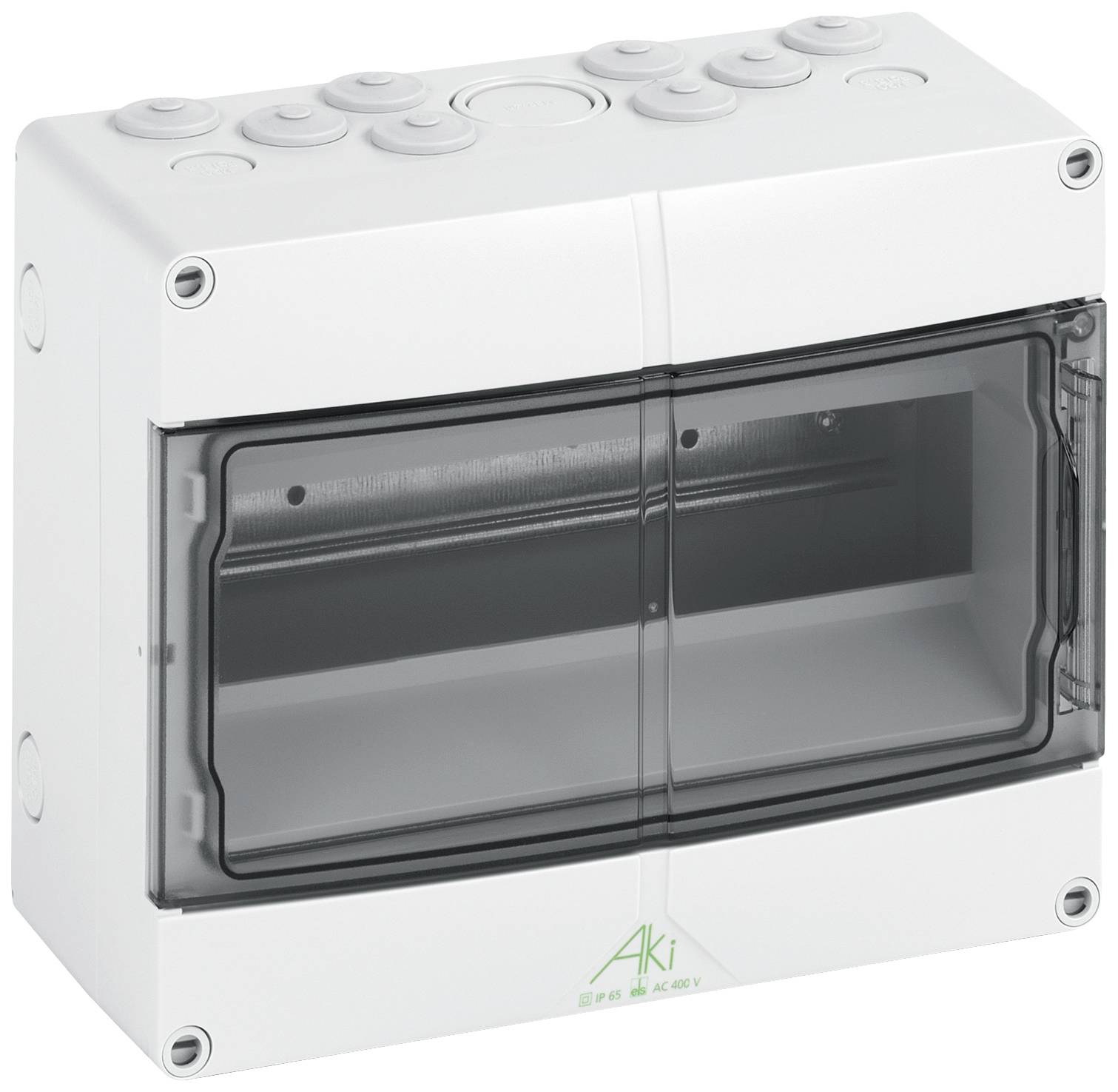 Spelsberg 73641201 Aki 12 Normkapsling Utanpåliggande Moduler totalt = 12 Antal serier = 1 Innehåll 1 st