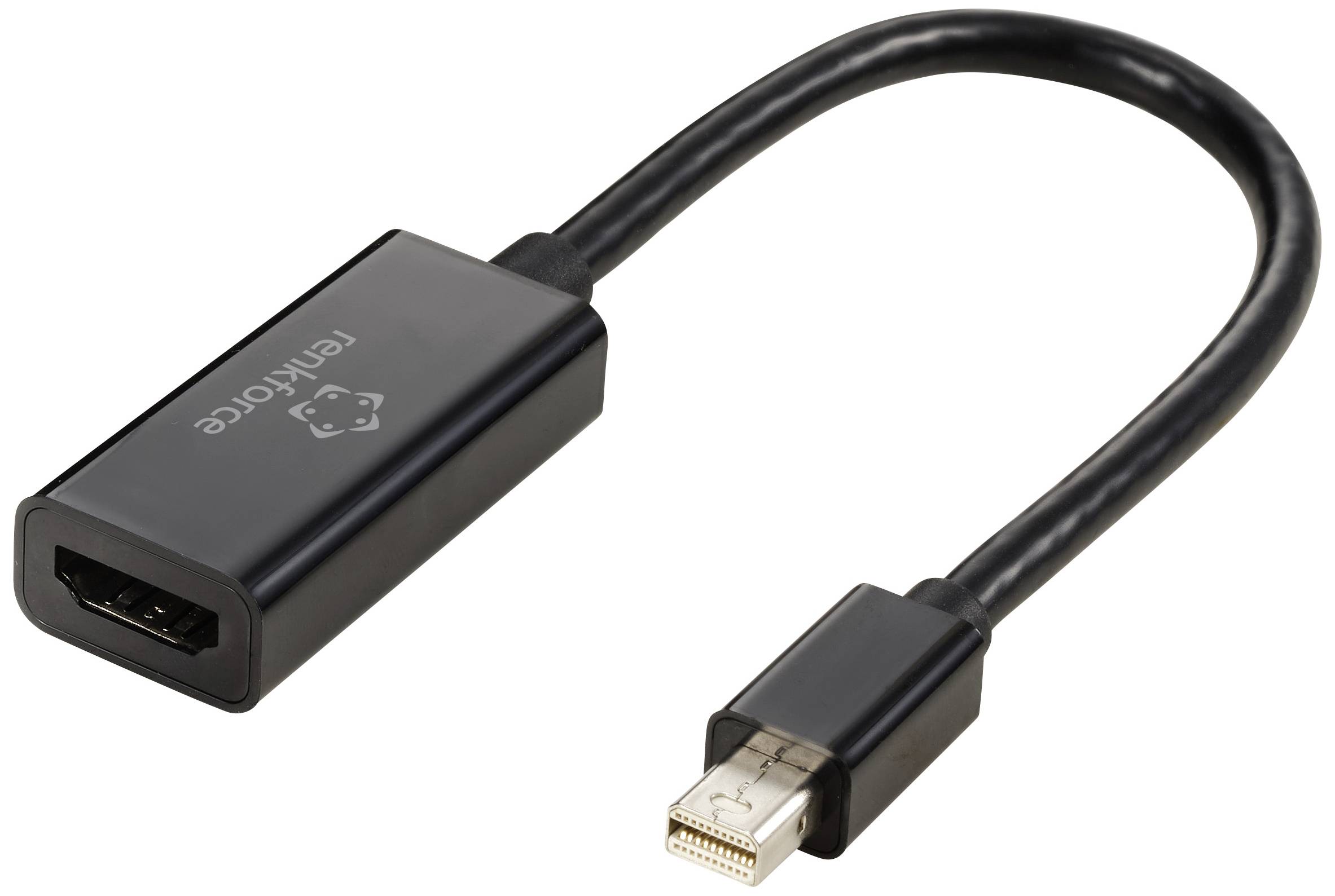 Renkforce Mini-DisplayPort Adapterkabel HDMI-A uttag 0.16 m Svart RF-5947252 guldpläterad kontakt DisplayPort-kabel