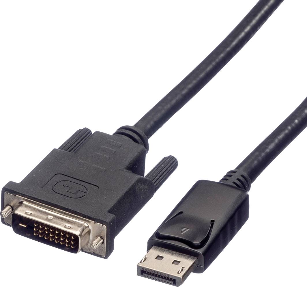 Roline DisplayPort Anslutningskabel DisplayPort-kontakt, DVI-D 24+1-polig Kontakt 1.50 m Svart 11.04.5775 Skärmad Displa