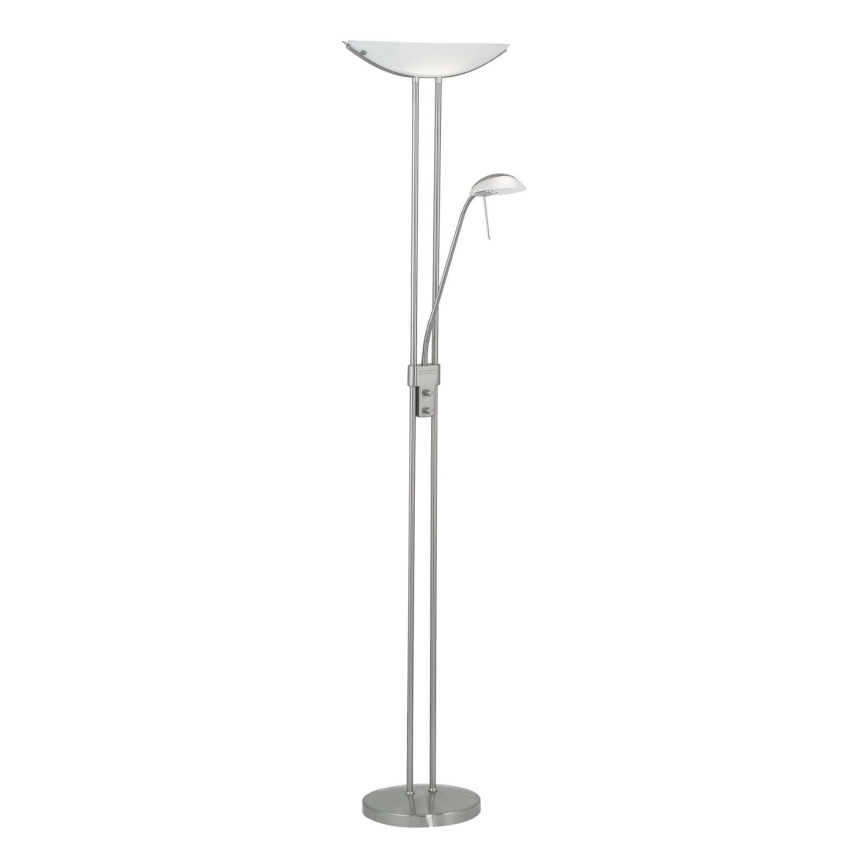 EGLO – Ljusreglerad golvlampa BAYA 1xR7s/230W+1xG9/33W matt krom