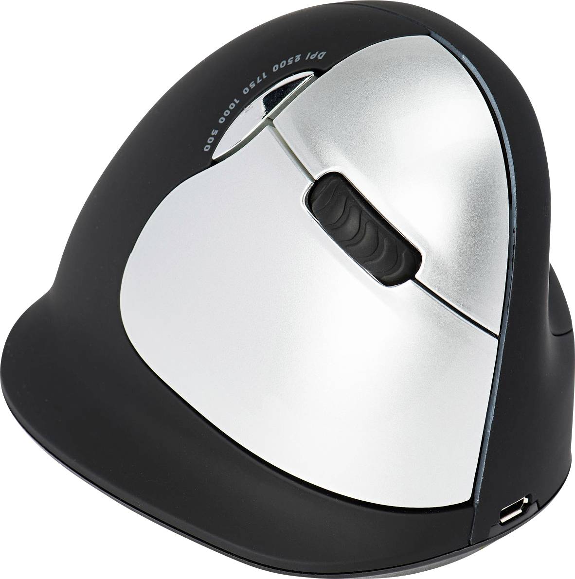 R-GO Tools HE (RGOHELAWL) Ergonomisk mus Trådlös Storlek: L Optisk Svart/Silver 5 Knappar 2500 dpi Ergonomisk, Laddnings