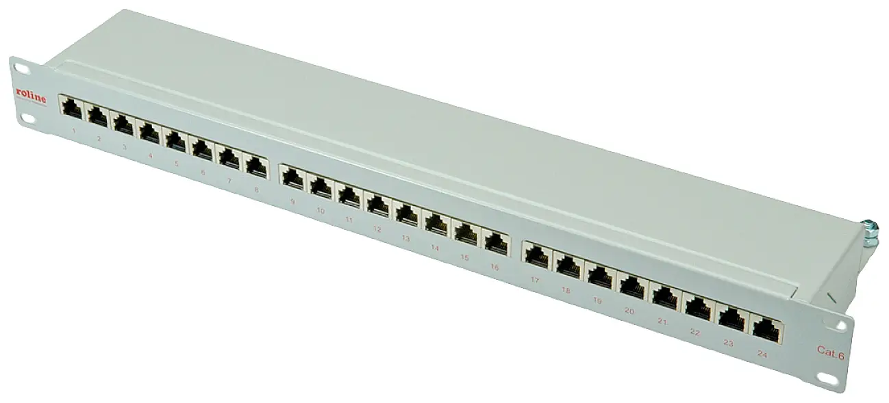 Roline 26 + 2 Port Nätverk Patchpanel 483 mm (19″) CAT 6 1 U Grå