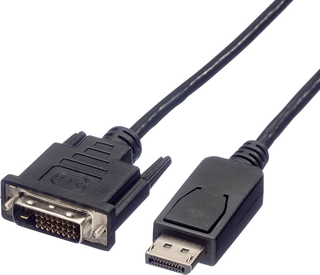 Roline DisplayPort Anslutningskabel DisplayPort-kontakt, DVI-D 24+1-polig Kontakt 1.50 m Svart 11.04.5619 Skärmad Displa