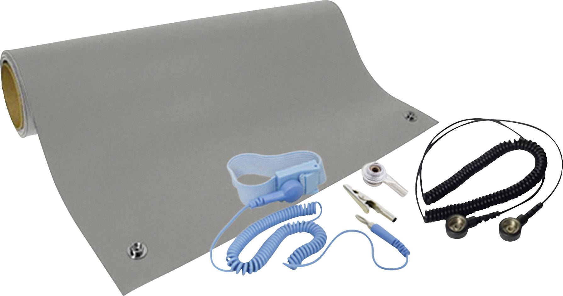 Quadrios ESD-bordsmatta-set Grå (L x B) 1200 mm x 600 mm