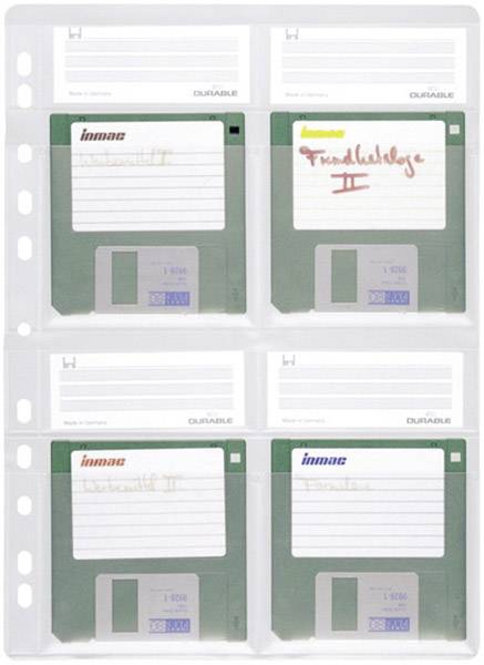 Durable Diskett-mapphölje 4 disketter 3,5 tum Plast Transparent 5 st (B x H) 210 mm x 297 mm 524319