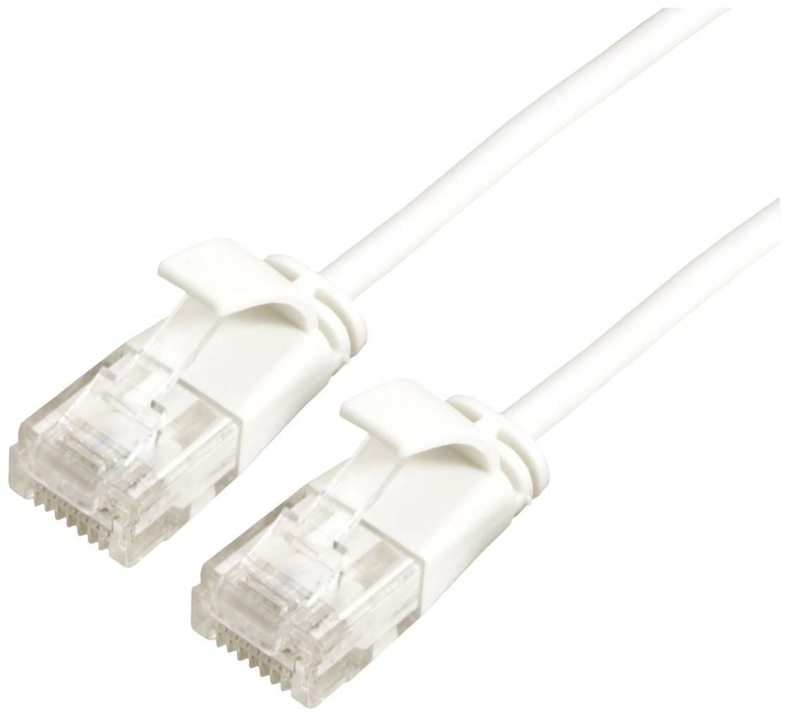 Roline 21.15.0983 RJ45 Nätverkkabel, Patchkabel CAT 6A U/UTP 3.00 m Vit oskärmad, Halogenfri, Flamskyddsmedel 1 st