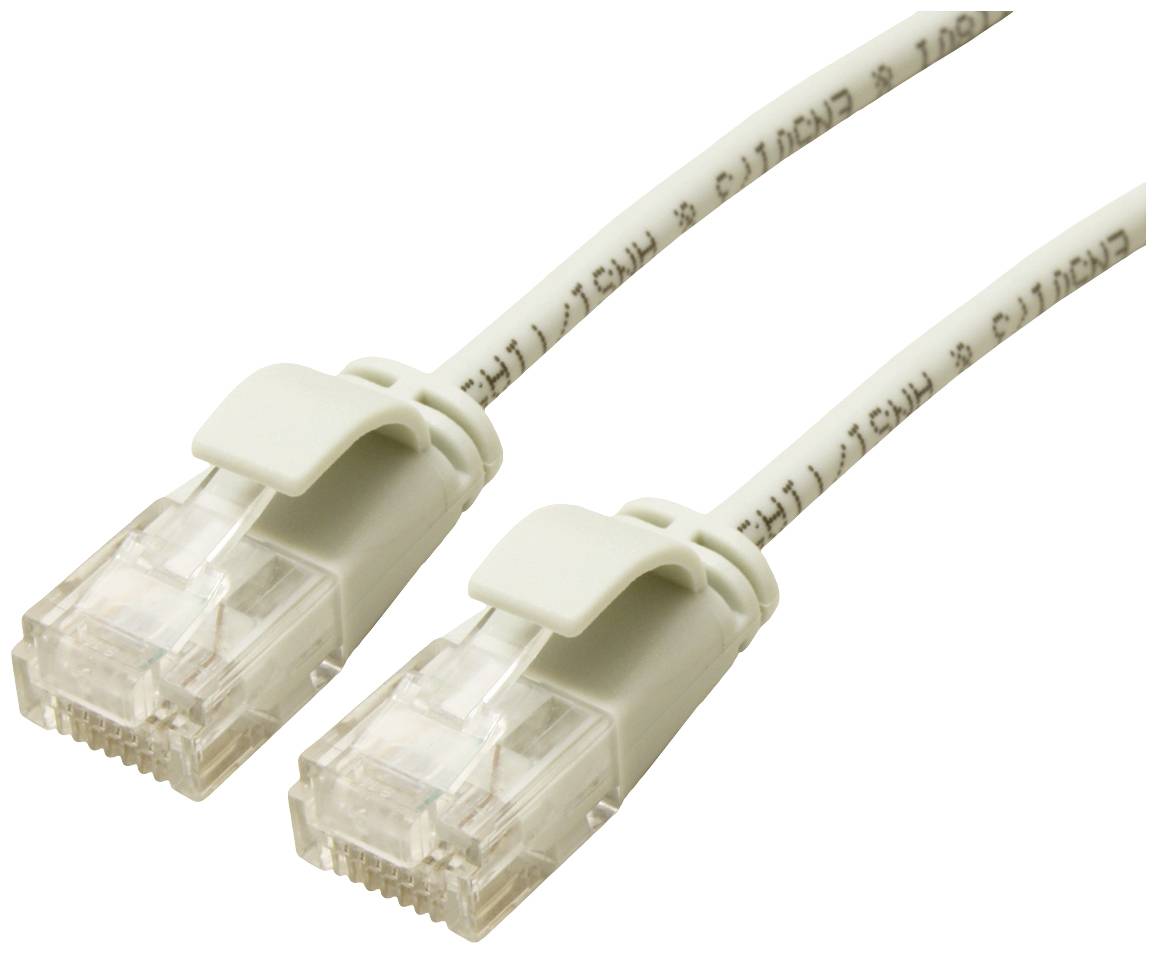 Roline 21.15.3907 RJ45 Nätverkkabel, Patchkabel CAT 6A U/UTP 5.00 m Grå oskärmad, Halogenfri, Flamskyddsmedel 1 st