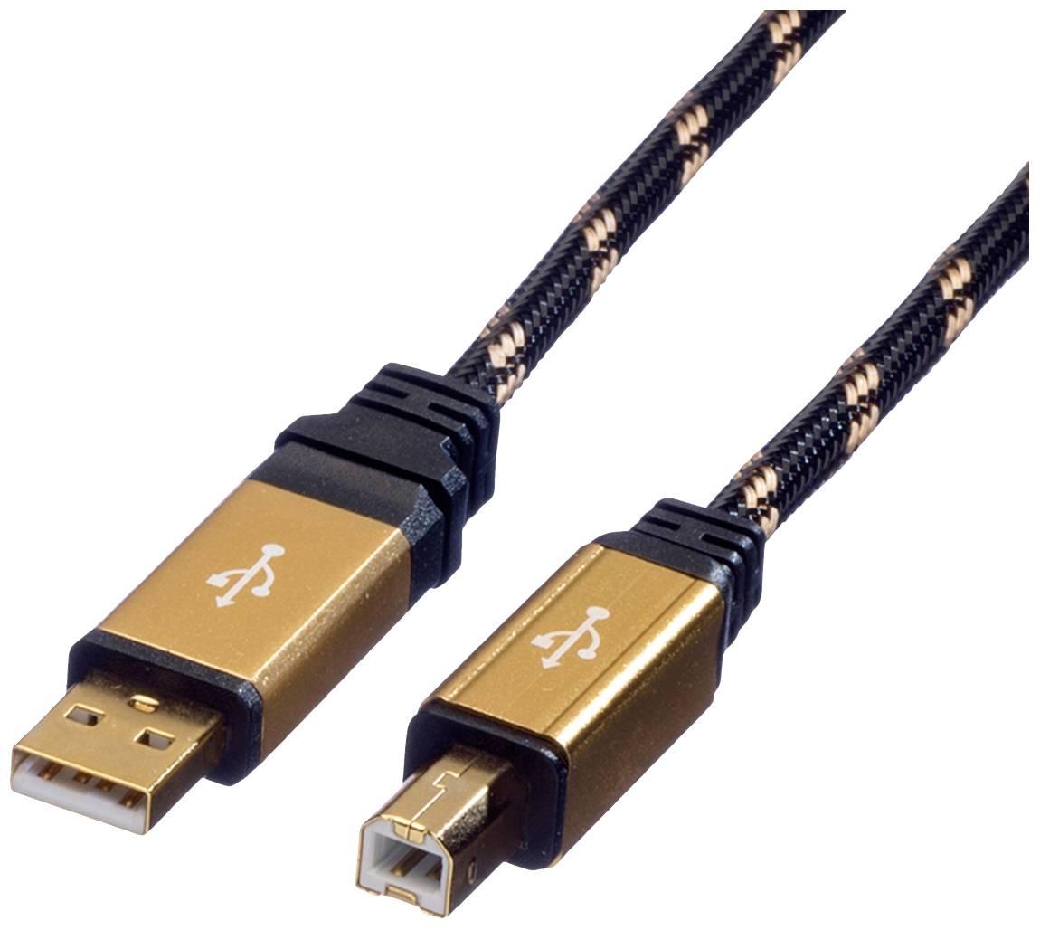 Roline USB-kabel USB 2.0 USB-A kontakt, USB-B kontakt 3.00 m Flerfärgad Skärmad 11.02.8803